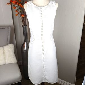 Ann Taylor Halter Sheath White Linen Sundress